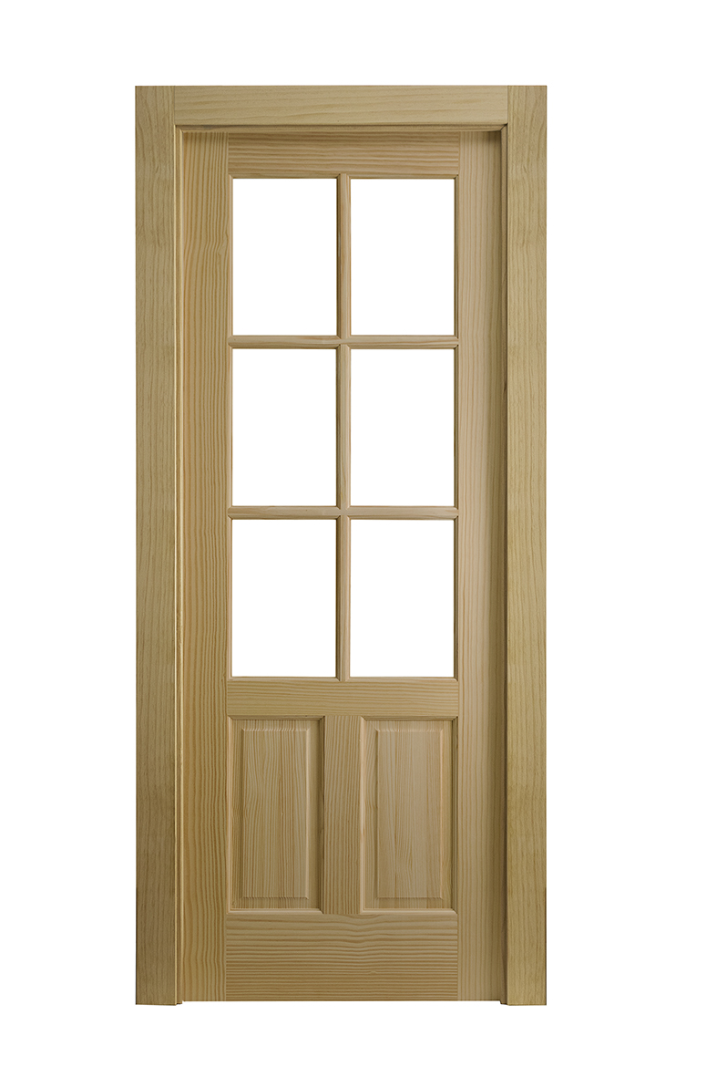 Puerta Rústica  Castellana Cuadros Mod 15 Vidriera18:137