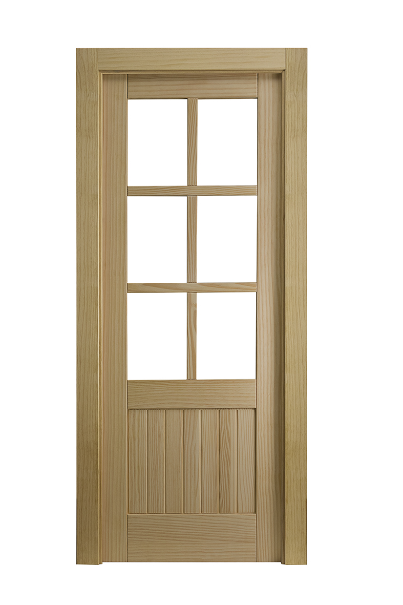 Puerta Rústica Castellana Listones Mod 19 Vidriera21:161